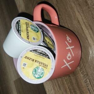 Pink XOXO COFFEE MUG WITH STARBUCKS COFFEE PERFECT FOR MOTHERS DAY